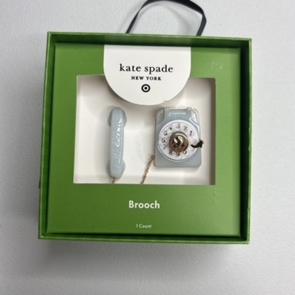 Kate Spade Light Blue Rotary Phone Brooch